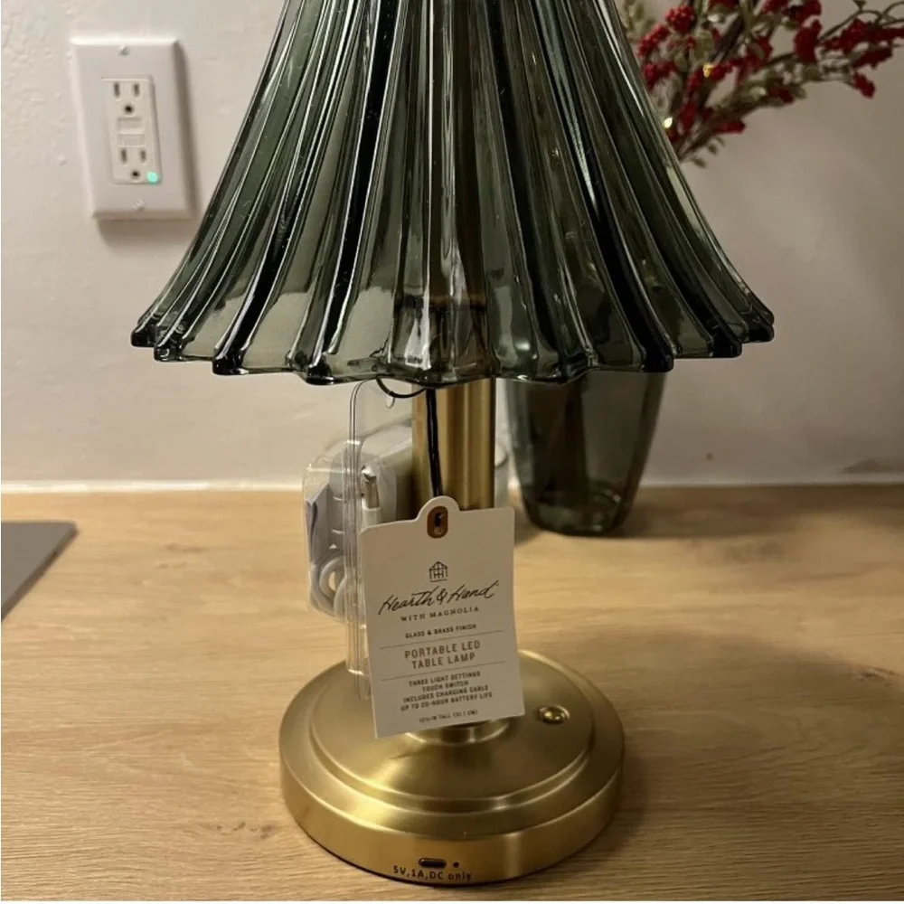 Glass Shade Table Lamp Green - Hearth & Hand Magnolia